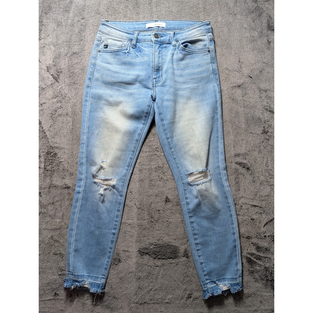 KanCam Skinny Distressed Jeans Women's Size 9/28 Light Wash